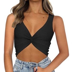 Sexy V neck crop top